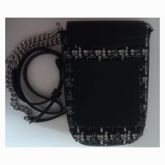 KATE SPADE PHONE/CROSSBODY TWEED/LEATHER MAGNETIC SNAP FLAP CLOSURE - Picture 5 of 6